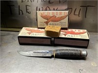 Vintage Fixed Blade Knife & /Sharpening Stone