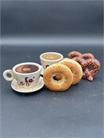 Coffee, Donuts, and Pretzels Collectible Salt and