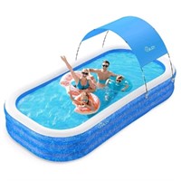 Evajoy Inflatable Swimming Pool With Canopy, Blue,