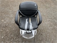 ADJUSTABLE BARBERS CHAIR SEATING COULD USE REPAIR