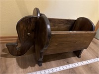 Wooden elephant basket