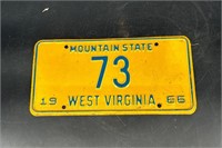 1966 WEST VIRGINIA LICENSE PLATE #73