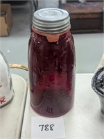 Red Mason Jar