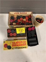 GROUP OF ANTIQUE CHECKERS