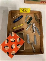 FLAT W/ POCKET KNIVES OF ALL KINDS, CASE BOX ONLY