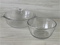 ANCHOR HOCKING MIXING BOWL & CASSEROLE W LID
