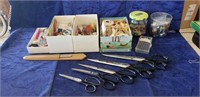 Tray Of Assorted Sewing Supplies & More