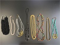 BEADED NECKLACE LOT OF 8