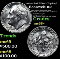 1996-w Roosevelt Dime RARE! Near Top Pop! 10c Grad