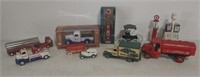 Toy trucks, pumps, and others