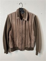 Vintage 1970s Wool Knit Leather Jacket