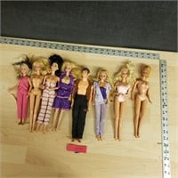 Lot of 8 Dolls, Some Barbie and Others