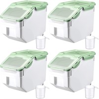 4 Pcs Rice Storage Container  22 lbs Green