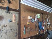 Wall of tools and garage items