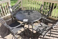 Wrought Iron Table & (4) Chairs (G)