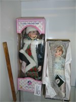 2 porcelain dolls-12" & 16"