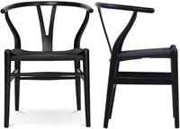 Set of 2 Y Chair Mid-Century  Ash Black