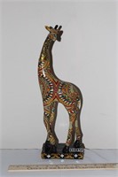 Multicolored giraffe sculpture