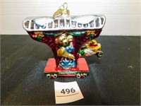 Dept 56 blown glass train car ornament