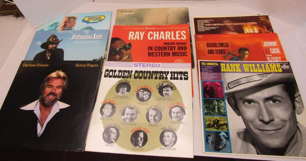 9 Vintage LP Records, Country