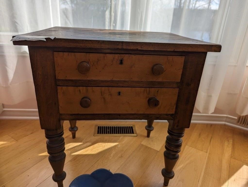 Antique 2 Drawer side table