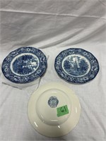 (6) Staffordshire Liberty Blue Dinner Plates