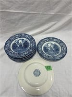 (10) Staffordshire Liberty Blue Dinner Plates