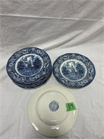 (10) Staffordshire Liberty Blue Dinner Plates