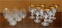 Gold Rimmed Glassware.