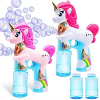 JOYIN 2 Pcs Automatic Unicorn Bubble Gun for Kids