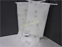 White Snowflake Chiffon Round Tablecloths
