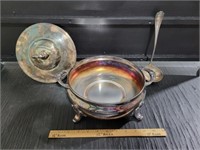 SILVERPLATE SERVING DISH, LID DOES NOT FIT DISH
