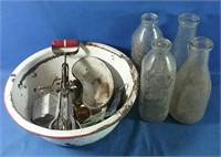 Antique bottles & extras lot