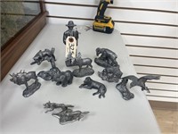(10) Handcrafted Pewter Figurines