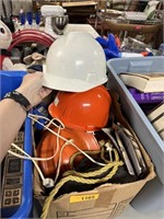 LARGE BIN OF MISC HARD HAT ETC