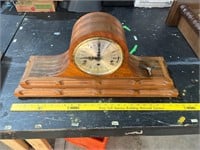 mantle clock solid wood with key