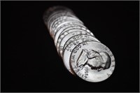 Roll of 20 BU Franklin Silver Half Dollars