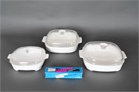 Corning Ware Covered Casseroles, Detachable Handle