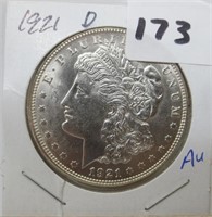 1921-D Morgan silverd dollar, BU