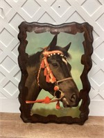 Horse on wood picture