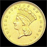 1873 Open 3 Rare Gold Dollar UNCIRCULATED