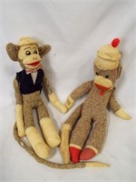 (2) Vintage Sock Monkeys