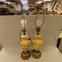 Early Pair of Porcelain Lamps