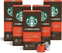 5-Pk 10 Piece Starbucks Nespresso Pods | Colombia