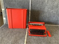 Olivetti Valentine Red Typewriter with Case