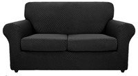 MAXIJIN Jacquard Couch Cover, Loveseat, Black