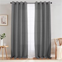 JINCHAN Linen Textured Curtains for Living Room