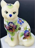 OOAK Fenton Hp Lillian Sitting Cat By Ann Fenton