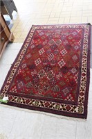 Hand Woven Area Rug Oriental Style Red