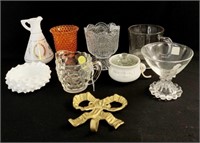 Lot of assorted decorative items including glass v